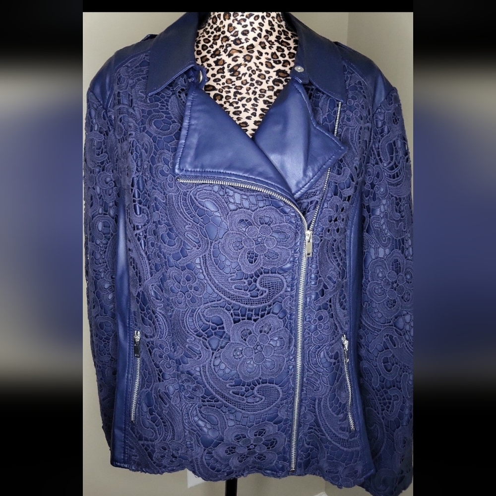 Kate and Mallory Mixed Media Moto Jacket
